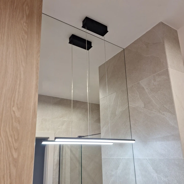 Moderne LED-Pendelleuchte LINE 100 cm Schwarz 4000K mit Fernbedienung LEDesign