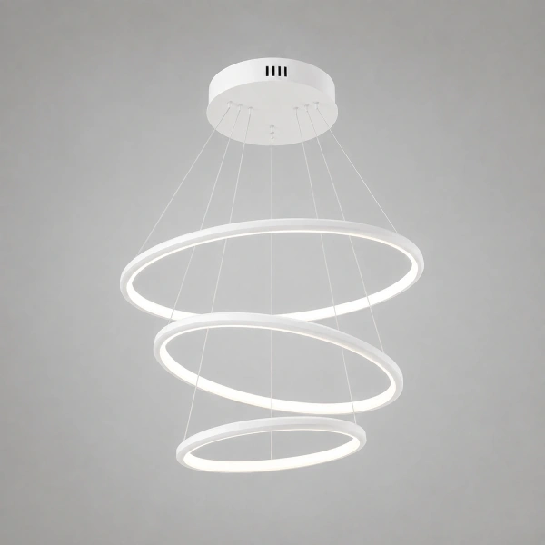 Moderne LED-Pendelleuchte Orbit No.3 50 cm Weiß 4000K mit Fernbedienung LEDesign