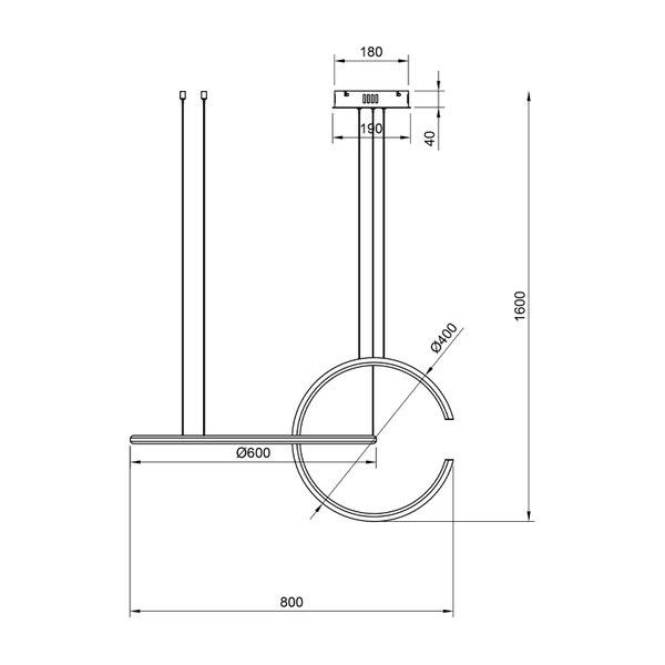 Moderne Led-Pendelleuchte Celestial No.2 weiß mit Fernbedienung 3000K LEDesign