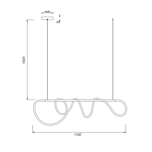 Moderne LED-Lampe Glowline in Gold mit neutraler Lichtfarbe
