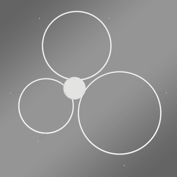 Moderne LED-Pendelleuchte Orbit S No.3 120 cm Weiß 3000K mit Fernbedienung LEDesign