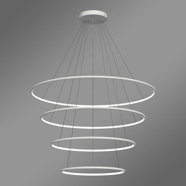 Moderne LED-Pendelleuchte Orbit No.4 120 cm Weiß 3000K mit Fernbedienung LEDesign