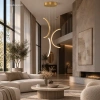 Moderne Pendelleuchte Led Moon No.3 40 cm Gold 3000K mit Tuya App LEDesign
