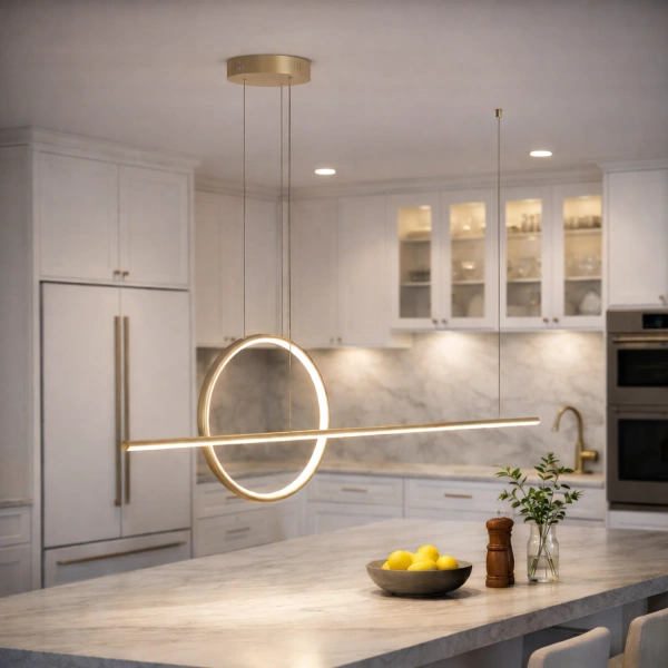 Moderne LED-Pendelleuchte Geometrik 2 40 cm Gold 4000K mit Tuya LEDesign