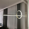 Moderne LED-Pendelleuchte Geometrik 40 cm Gold 4000K dimmbar mit Fernbedienung LEDesign