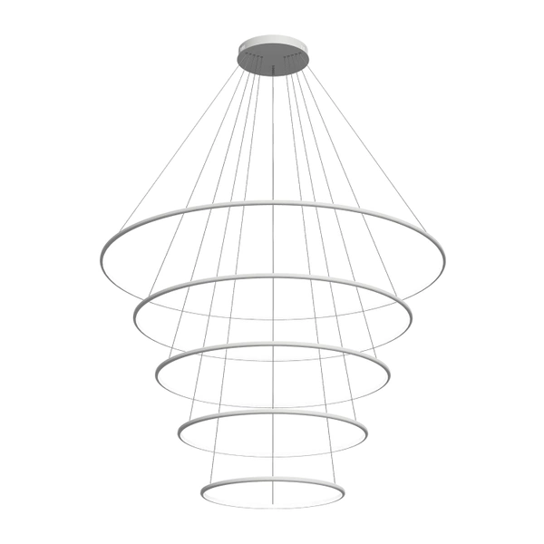 Moderne LED Pendelleuchte Orbit No.5 weiß 150 cm 3000K – mit Tuya LEDesign