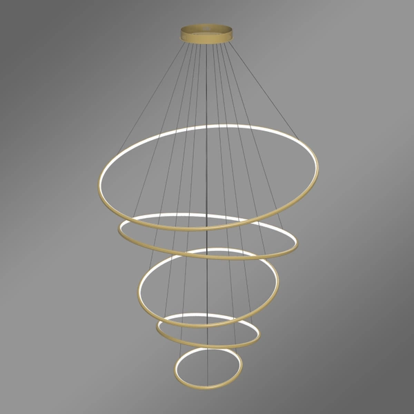 Moderne LED-Pendelleuchte Orbit No.5 120 cm Gold 3000K mit Tuya LEDesign