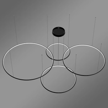 Moderne LED-Pendelleuchte Orbit S No.4 120 cm Schwarz 3000K mit Tuya LEDesign