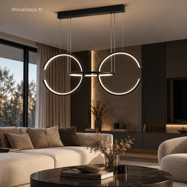 Moderne LED Pendelleuchte Celestial No 3  schwarz mit Fernbedienung 4000K LEDesign