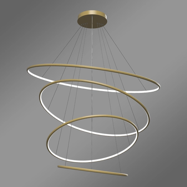 Moderne LED-Pendelleuchte Orbit No.4 120 cm Gold 3000K mit Tuya LEDesign