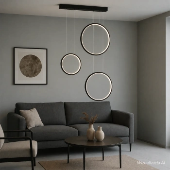 Moderne LED-Pendelleuchte Moon No.3 Schwarz mit Fernbedienung 3000K–6000K LEDesign