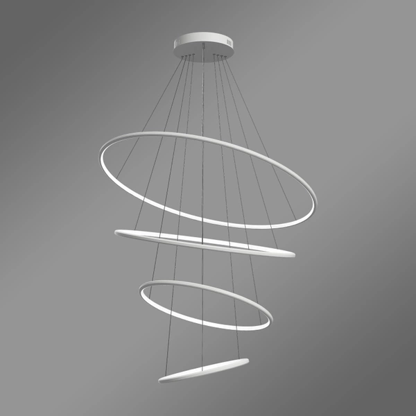 Moderne LED-Pendelleuchte Orbit No.4 100 cm Weiß – variable Lichtfarbe, Fernbedienung LEDesign