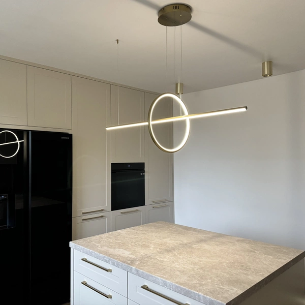 Moderne LED-Pendelleuchte Geometrik 3 30 cm Gold 4000K LEDesign