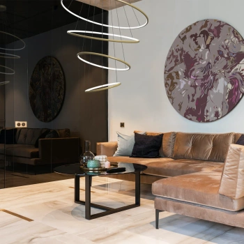 Moderne LED-Pendelleuchte Orbit No.4 100 cm Gold 3000K LEDesign