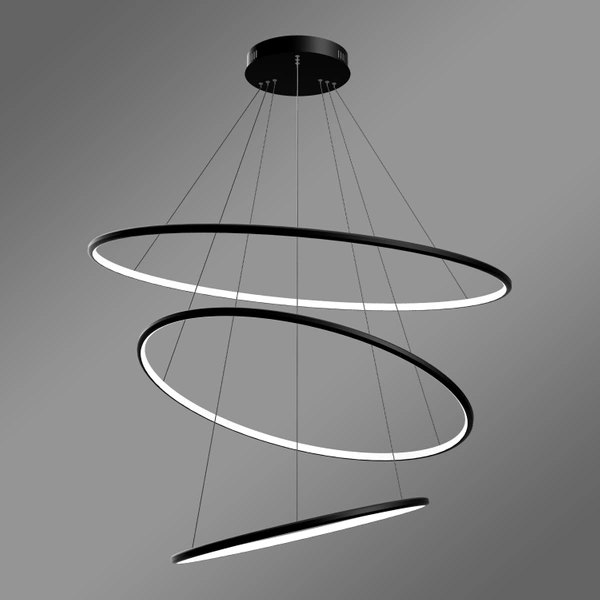 Moderne LED-Pendelleuchte Orbit No.3 100 cm Schwarz 3000K mit Fernbedienung LEDesign