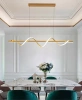 Moderne goldene LED-Pendelleuchte Golden Wave 120 cm