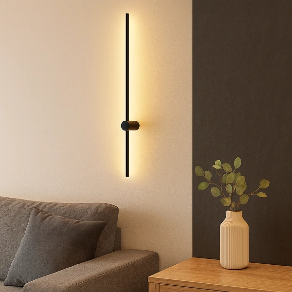 Moderne LED-Wandleuchte Line 120 cm Schwarz 3000K elegantes Wandlicht LEDesign