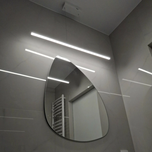 Moderne LED-Pendelleuchte LINE 80 cm Weiß 4000K dimmbar LEDesign