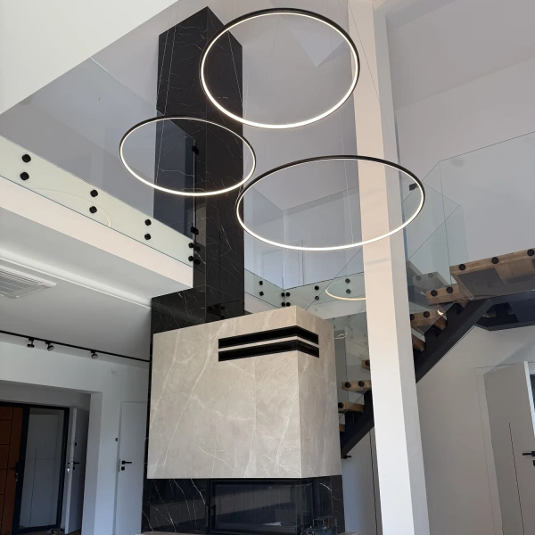 Moderne LED-Pendelleuchte Orbit S No.3 100 cm Schwarz 3000K dimmbar LEDesign