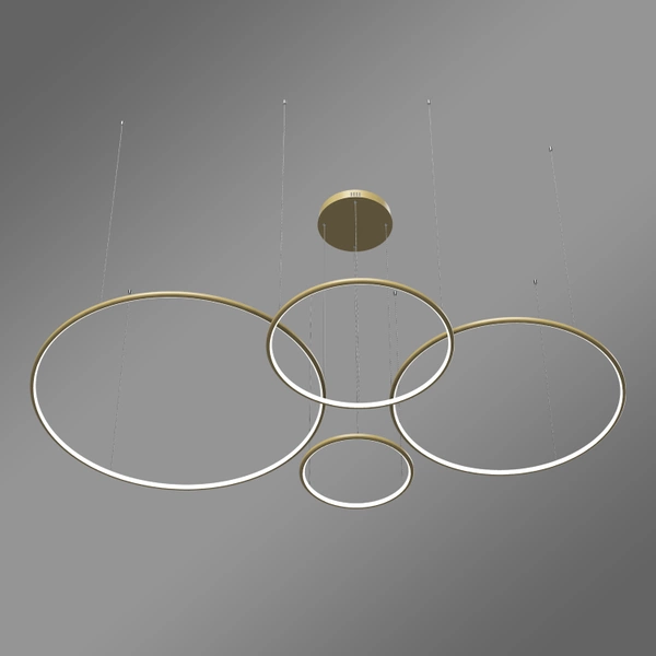 Moderne LED-Pendelleuchte Orbit S No.4 100 cm Gold 3000K mit Fernbedienung LEDesign