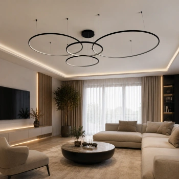 Moderne LED-Pendelleuchte Orbit S No.4 120 cm Schwarz 3000K LEDesign
