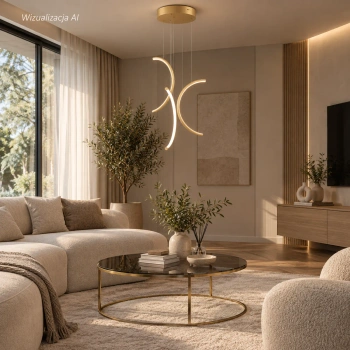 Moderne LED-Pendelleuchte Moon No.3 40 cm Gold mit Fernbedienung 3000K–6000K LEDesign