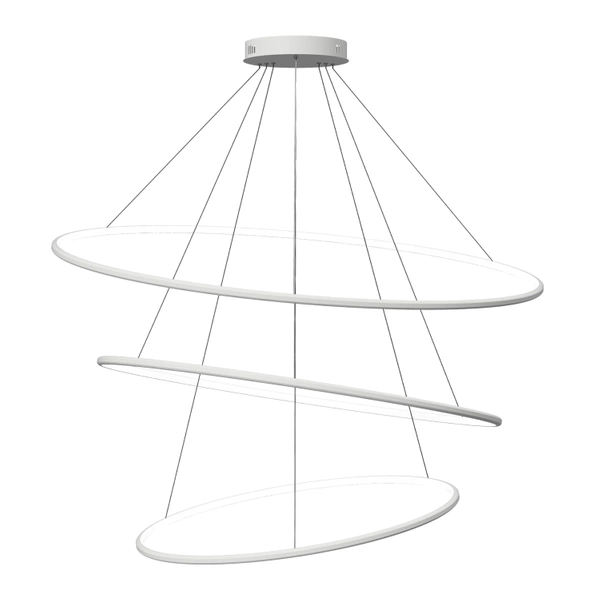 Moderne LED-Pendelleuchte Orbit No.3 120 cm Weiß 4000K dimmbar LEDesign