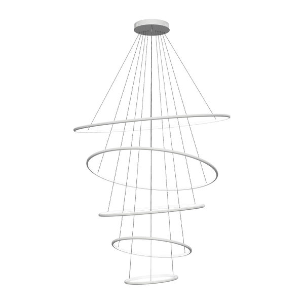 Moderne LED-Pendelleuchte Orbit No.5 120 cm Weiß 4000K mit Tuya LEDesign