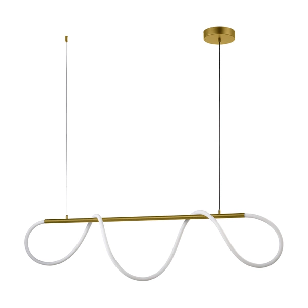 Moderne LED-Lampe Glowline in Gold mit neutraler Lichtfarbe
