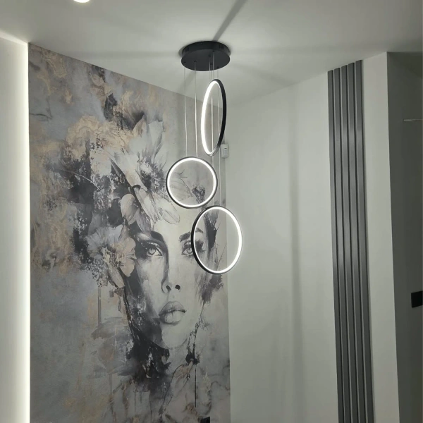 Moderne Led Moon Pendelleuchte No.3 B schwarze 4000K LEDesign
