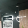 Moderne LED-Pendelleuchte Geometrik 40 cm Schwarz 4000K dimmbar LEDesign