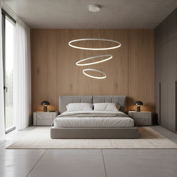 Moderne LED-Pendelleuchte Orbit No.3 80 cm Weiß 3000K dimmbar LEDesign