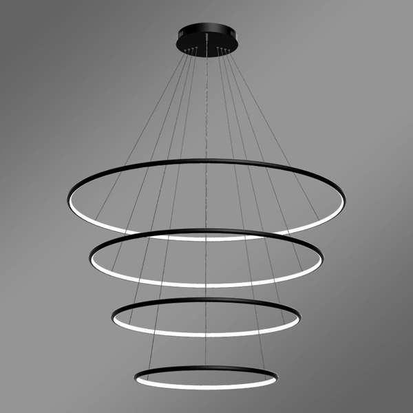 Moderne LED-Pendelleuchte Orbit No.4 120 cm Schwarz 4000K mit Tuya LEDesign