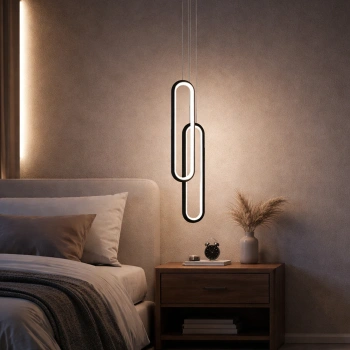 Moderne Led-Pendelleuchte Ellipse Nein.2 schwarze 4K LED-Design