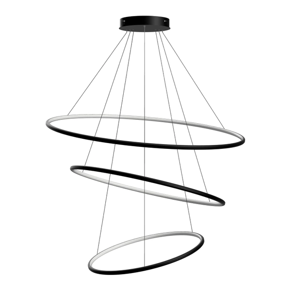 Moderne LED-Pendelleuchte Orbit No.3 100 cm Schwarz 3000K LEDesign