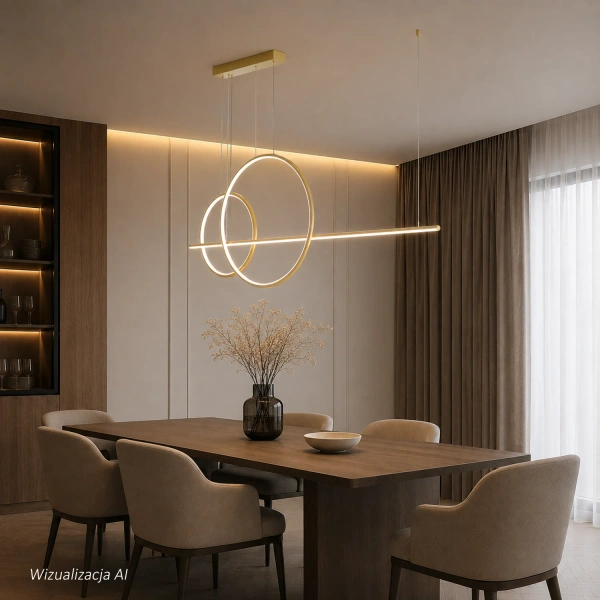 Moderne LED-Pendelleuchte Geometrik No.4 Gold 4000K mit Fernbedienung LEDesign
