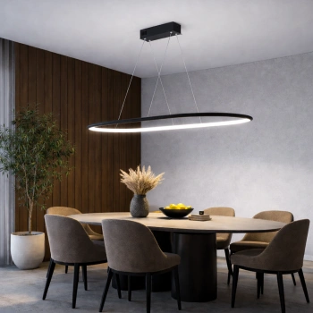 Moderne Led-Pendelleuchte Ellipse Nein.1 100 cm schwarz 4K LEDesign