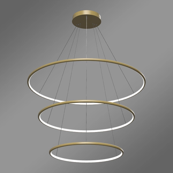 Moderne LED-Pendelleuchte Orbit No.3 100 cm Gold 4000K mit Fernbedienung LEDesign
