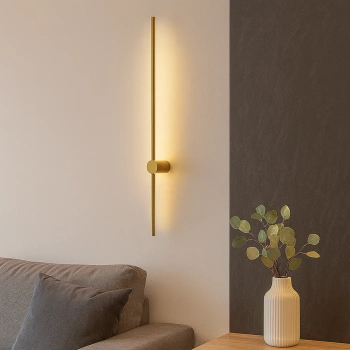 LED-Wandleuchte Line 120 cm Gold 3000K mit Fernbedienung LEDesign