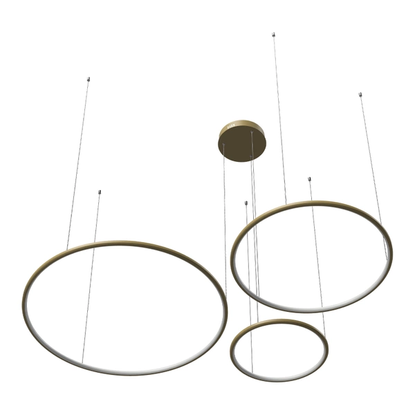 Moderne LED-Pendelleuchte Orbit S No.3 80 cm Gold 3000K mit Fernbedienung LEDesign