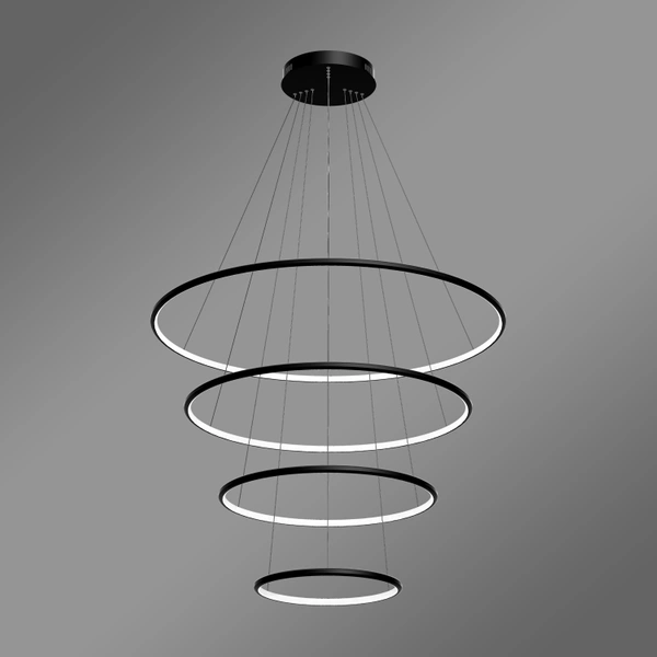 Moderne LED-Pendelleuchte Orbit No.4 100 cm Schwarz 3000K dimmbar LEDesign