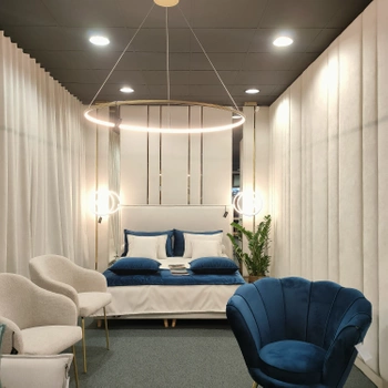 Moderne LED-Hängeleuchte Orbit No.1 120 cm Gold 3000K LEDesign