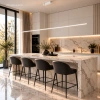 Moderne LED-Pendelleuchte Led Line 180 cm Weiß mit Fernbedienung 3000K LEDesign