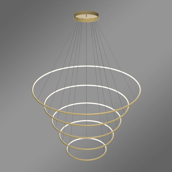Moderne LED Pendelleuchte Orbit No.5 150 cm gold 4000K mit Fernbedienung LEDesign