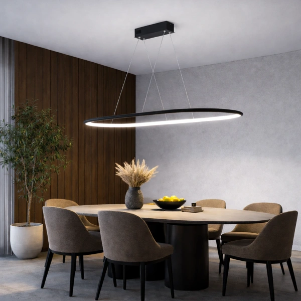 Moderne Led-Pendelleuchte Ellipse Nein.1 120 cm schwarz 4K LEDesign
