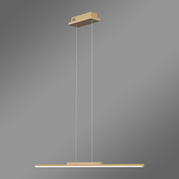 LED LINE Hängeleuchte 100 cm gold mit Eiche, 4K neutral LEDesign