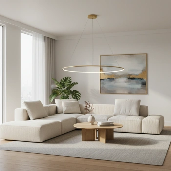 Moderne LED-Hängeleuchte Orbit No.1 150 cm Gold 3000K dimmbar LEDesign