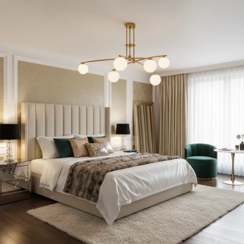 Elegante goldene Deckenleuchte Lunaris 6 für moderne Innenräume