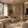 Moderne LED-Pendelleuchte Moon No.3 40 cm Gold mit Fernbedienung 3000K–6000K LEDesign