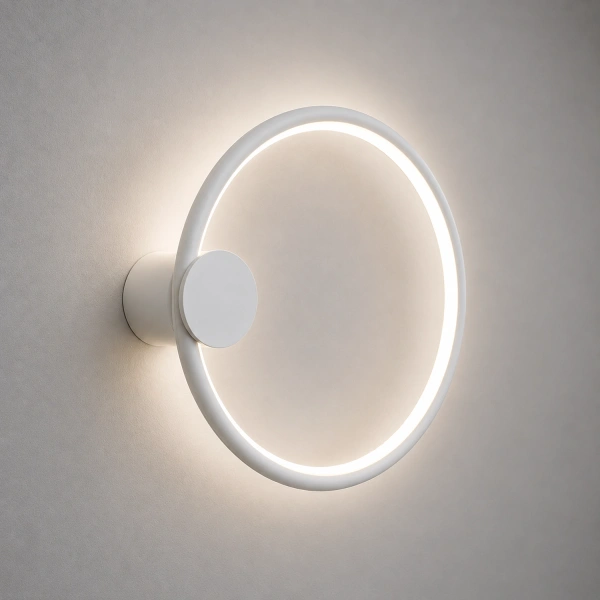Moderne LED-Wandleuchte Moon 30 cm Weiß 3000K LEDesign